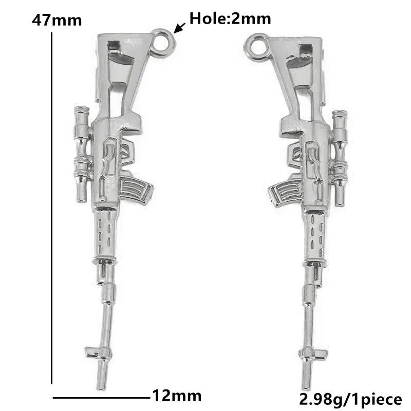 Stainless Steel Gun Charm Set for Jewelry 8 Stainless Steel Gun Charm Set for Jewelry - Image 8