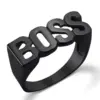 Bold Black "BOSS" Men's Ring