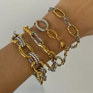 Two-Tone Stainless Steel Chain Bracelet for Women