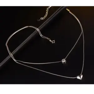 Double-Layer Silver Heart Necklace for Women 7 S8b66019012544ede9ea9b230fbb50e5eH