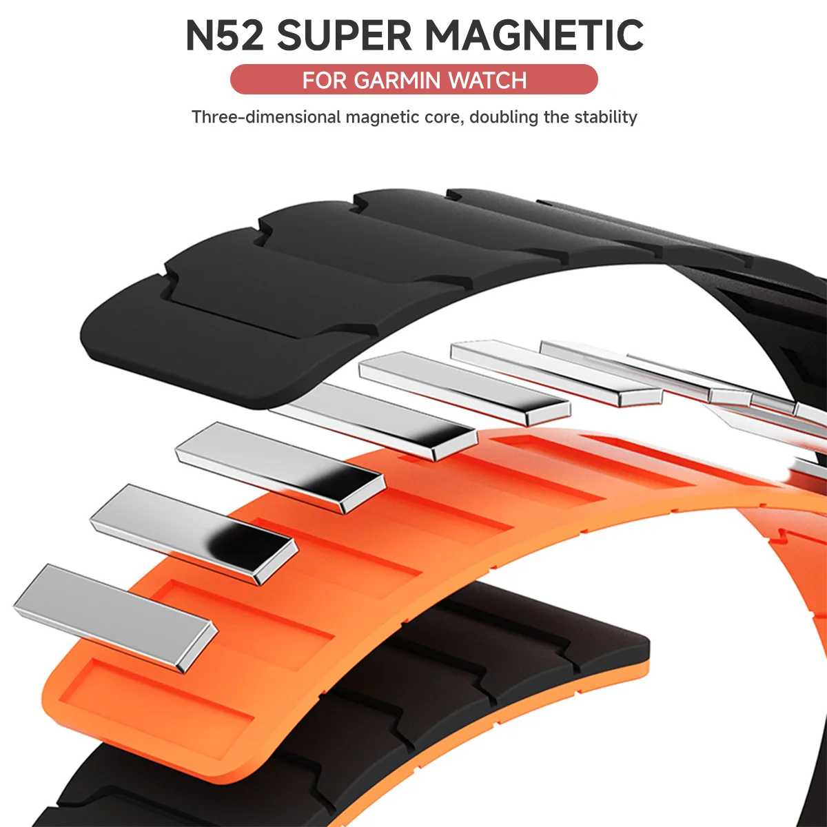 Magnetic Silicone Strap for Garmin Fenix 8 6 Magnetic Silicone Strap for Garmin Fenix 8 - Image 6