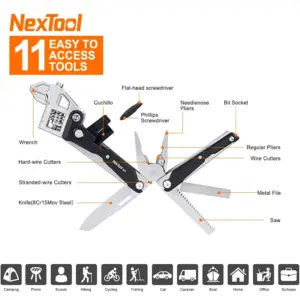 NexTool W4 Multi-Tool in Black & Silver 10 S8ba651ad15944d34b8b5eb8cd81241a1h 1