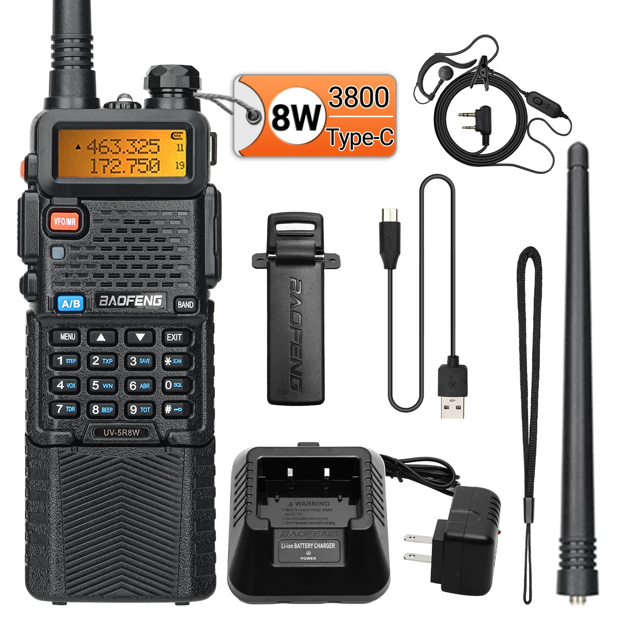 Baofeng UV-5R Dual-Band Walkie-Talkie 8W 8 Baofeng UV-5R Dual-Band Walkie-Talkie 8W - Image 8