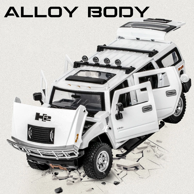 Vibrant Yellow 1/24 Scale Hummer H2 Diecast Model 5 Vibrant Yellow 1/24 Scale Hummer H2 Diecast Model - Image 5