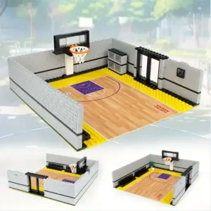 Miniature Urban Basketball Court Scene Set