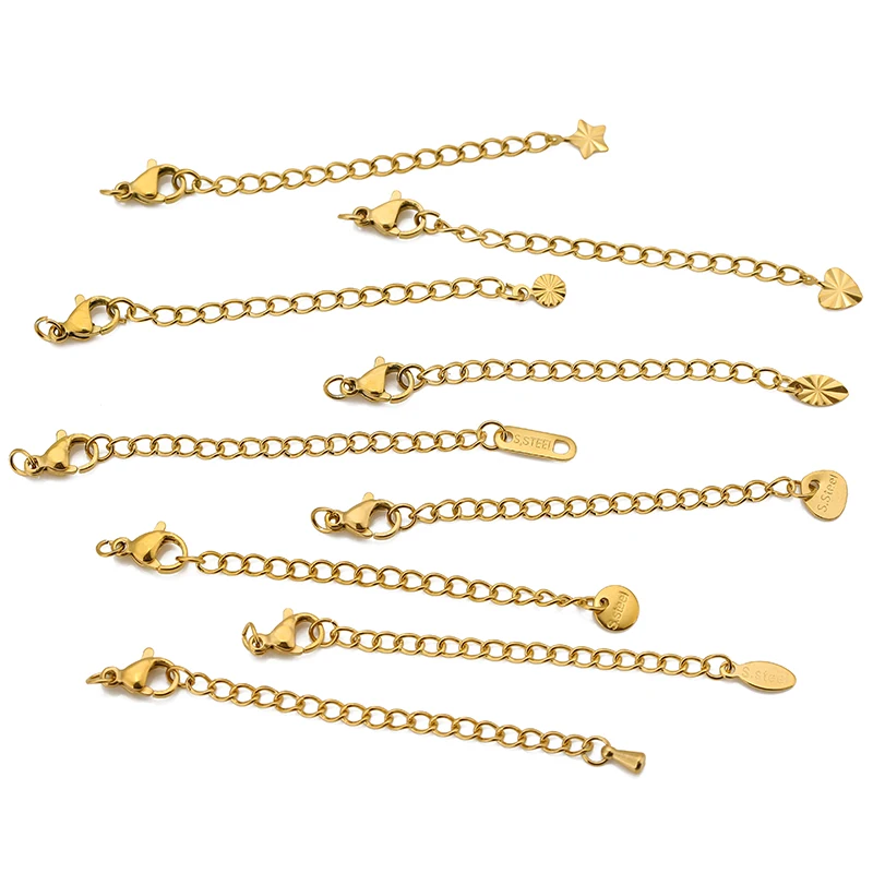 18k Gold-Plated Stainless Steel Extension Chain Set 3 18k Gold-Plated Stainless Steel Extension Chain Set - Image 3