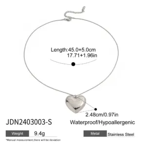 Stainless Steel Heart Necklace 2.67cm 15 S8c8e0140b4ce4a6bb86bcca457146829c