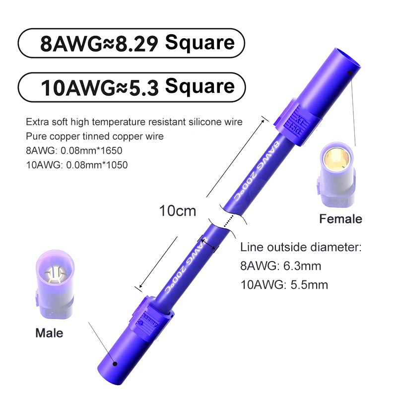 High-Current XT150 Connecting Cable 8/10AWG 5 High-Current XT150 Connecting Cable 8/10AWG - Image 5