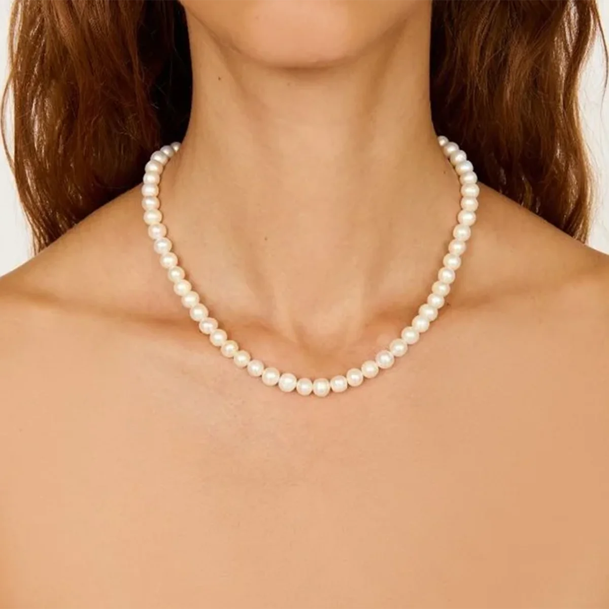 Stainless Steel Pearl Necklace with Toggle Clasp 3 Stainless Steel Pearl Necklace with Toggle Clasp - Image 3