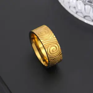 Swirl Engraved Stainless Steel Ring for Men Women 8 S8cc4d895146840b8a6aa2b2cb7bbd6b0L