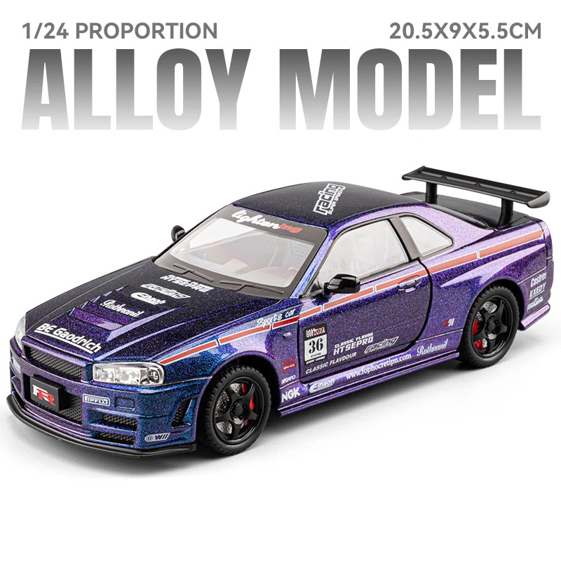 1:24 GTR R34 Skyline Racing Car Model 8 1:24 GTR R34 Skyline Racing Car Model - Image 8