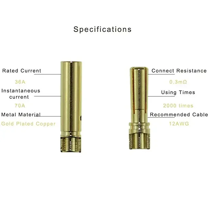 High-Quality Gold-Plated RC Banana Plugs Set 6 High-Quality Gold-Plated RC Banana Plugs Set - Image 6