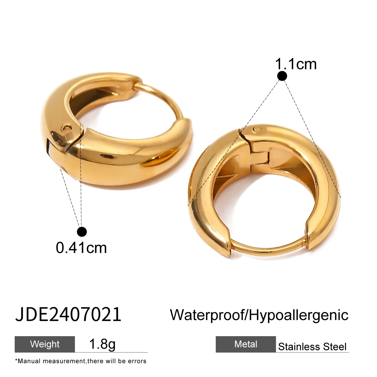 Stainless Steel Hoop Earrings 12mm & 18mm 9 Stainless Steel Hoop Earrings 12mm & 18mm - Image 9
