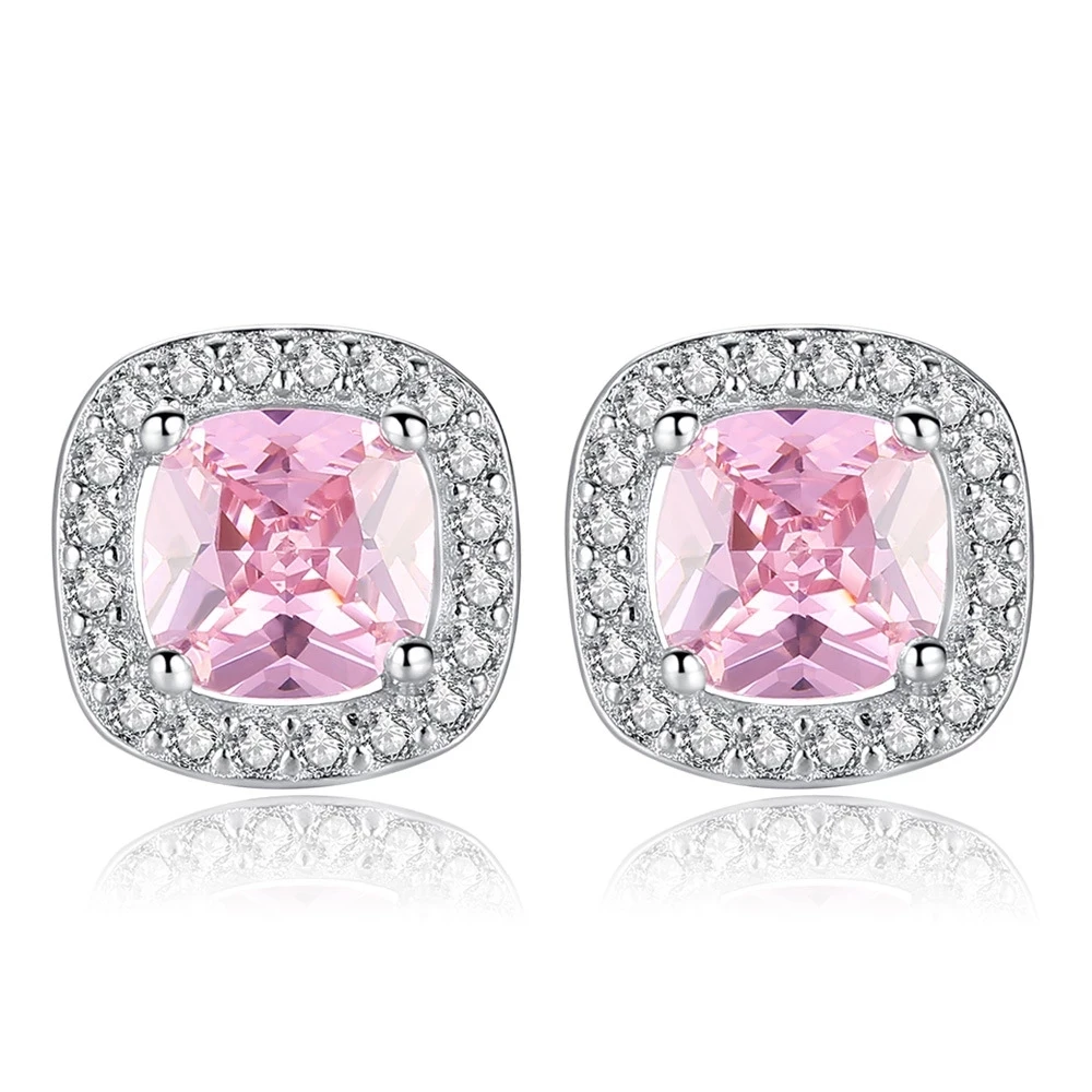 Sterling Silver Round Earrings with Cubic Zirconia 8 Sterling Silver Round Earrings with Cubic Zirconia - Image 8