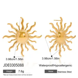 Stainless Steel Sun Earrings JDE0305088 13 S8d3625ba5d494031a9fec64675b62f6ct