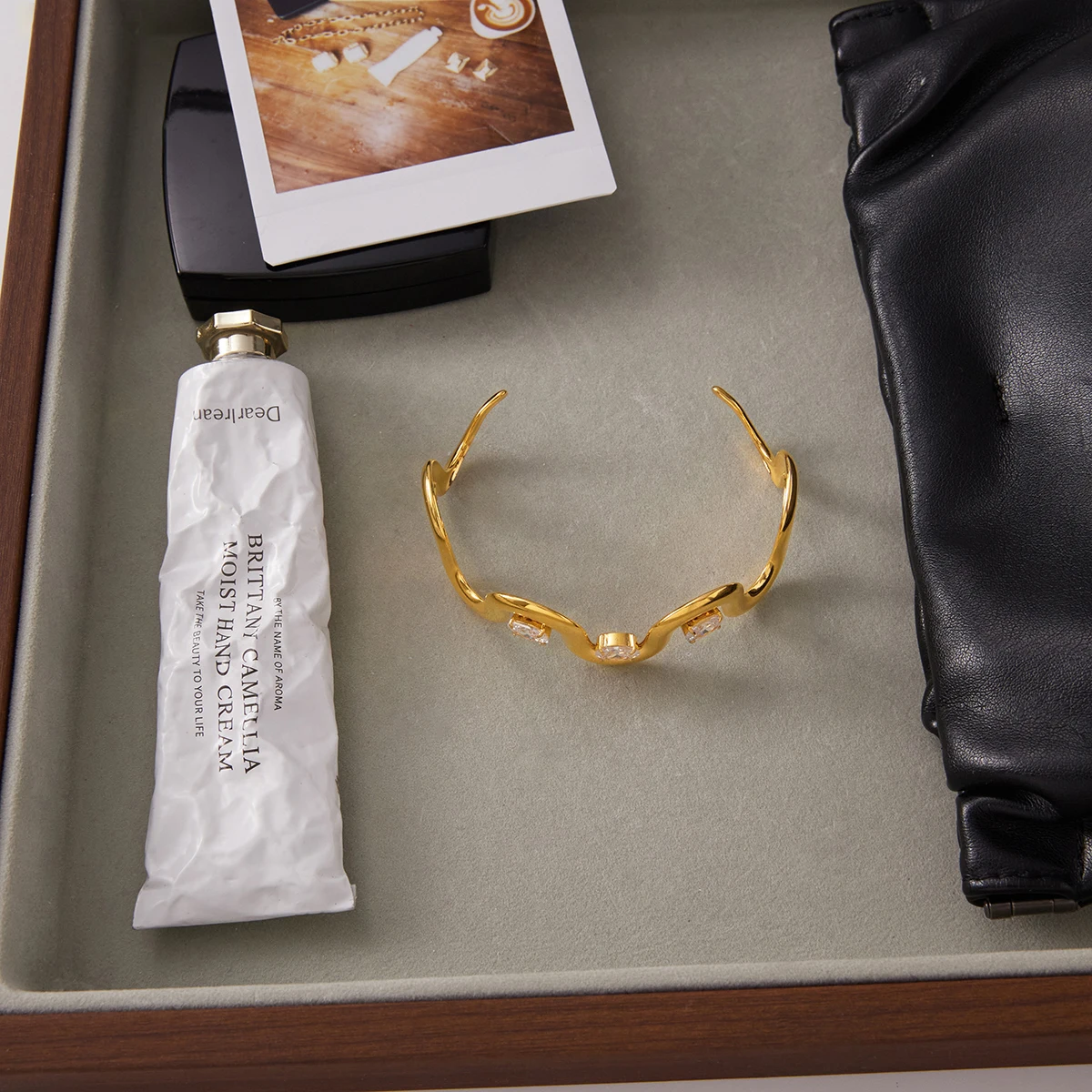 Stainless Steel Gold-Tone Oval Cuff Bracelet 5 Stainless Steel Gold-Tone Oval Cuff Bracelet - Image 5