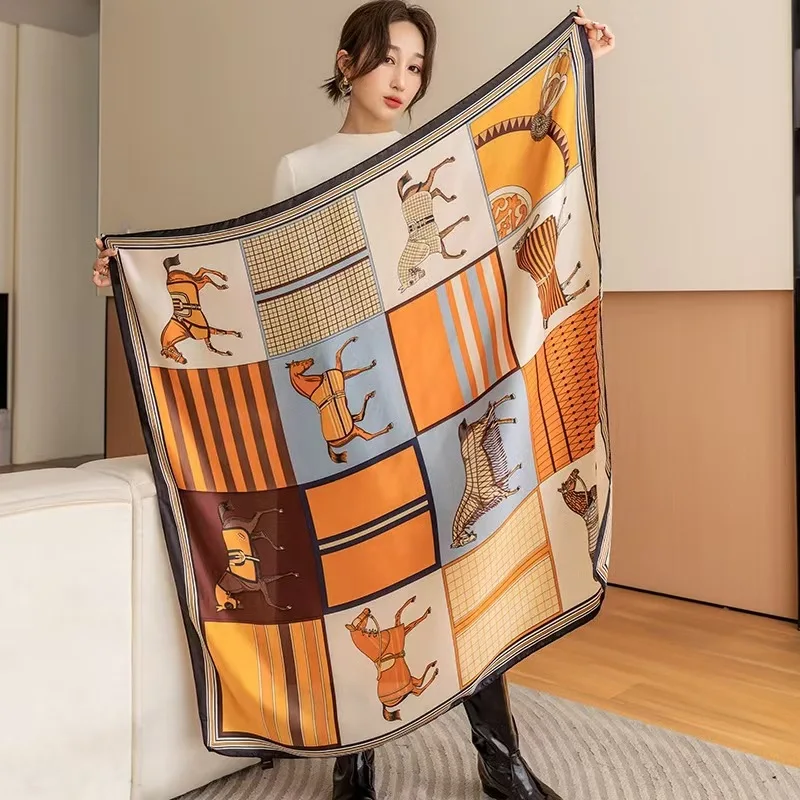 Wildlife-Inspired Silk Scarf for Women 2 Wildlife-Inspired Silk Scarf for Women - Image 2