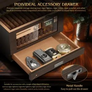Elegant Cedar Wood Cigar Humidor with Digital Hygrometers 8 S8d8de36d04af47bf82ee67bcbb9e74674