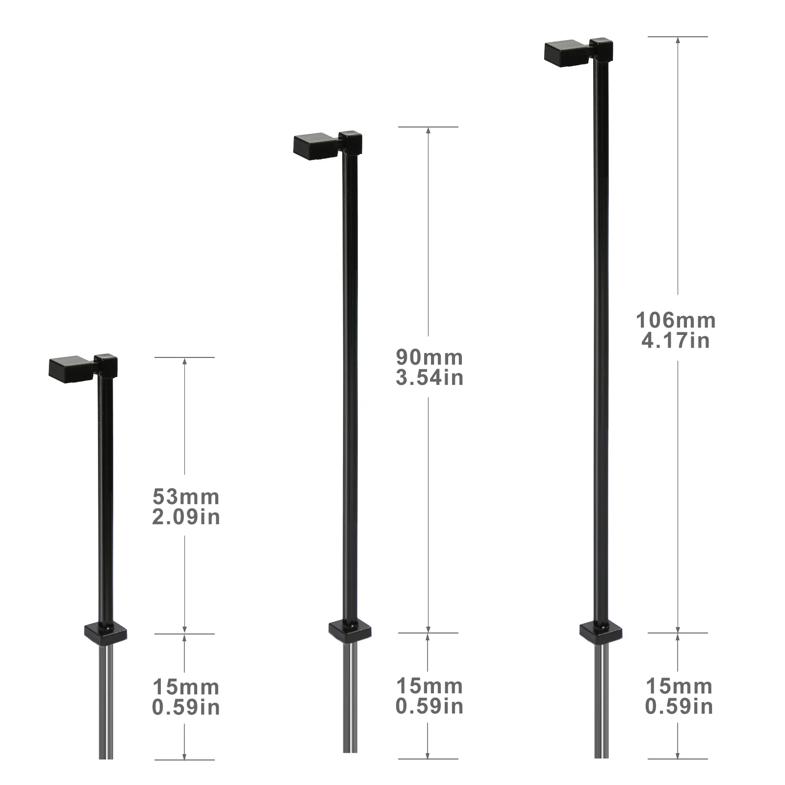 Set of 10 Modern Black Metal Street Lamps 2 Set of 10 Modern Black Metal Street Lamps - Image 2
