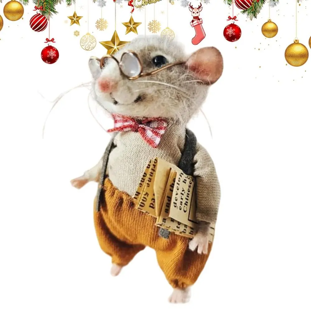 Festive Handmade Needle-Felted Mouse Ornament 3 Festive Handmade Needle-Felted Mouse Ornament - Image 3