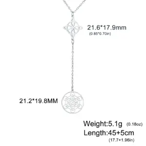 Metatron Cube Witch Knot Necklace in Stainless Steel 18 S8d9dfd70dc114683a3b3dd641d995a65A