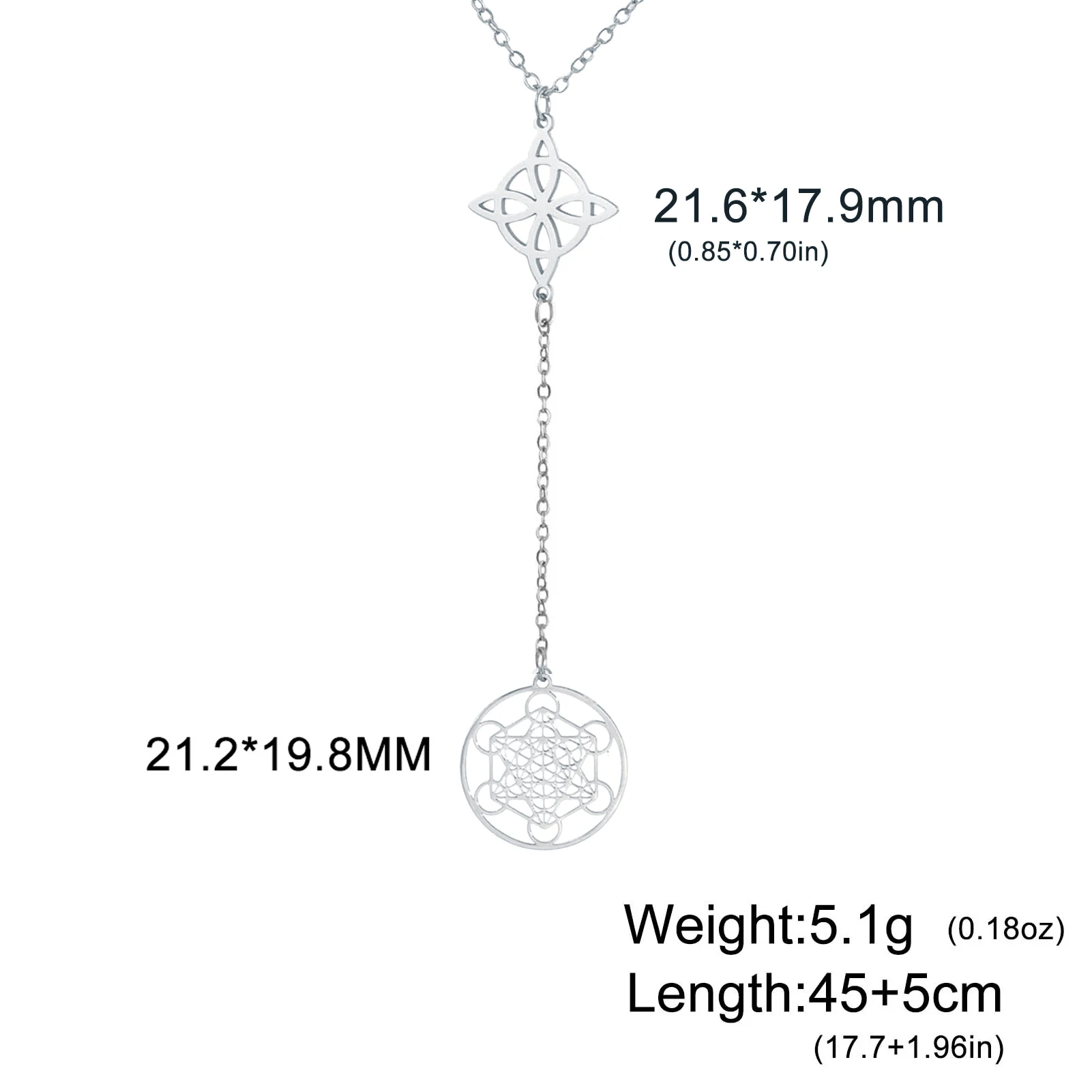 Metatron Cube Witch Knot Necklace in Stainless Steel 9 Metatron Cube Witch Knot Necklace in Stainless Steel - Image 9