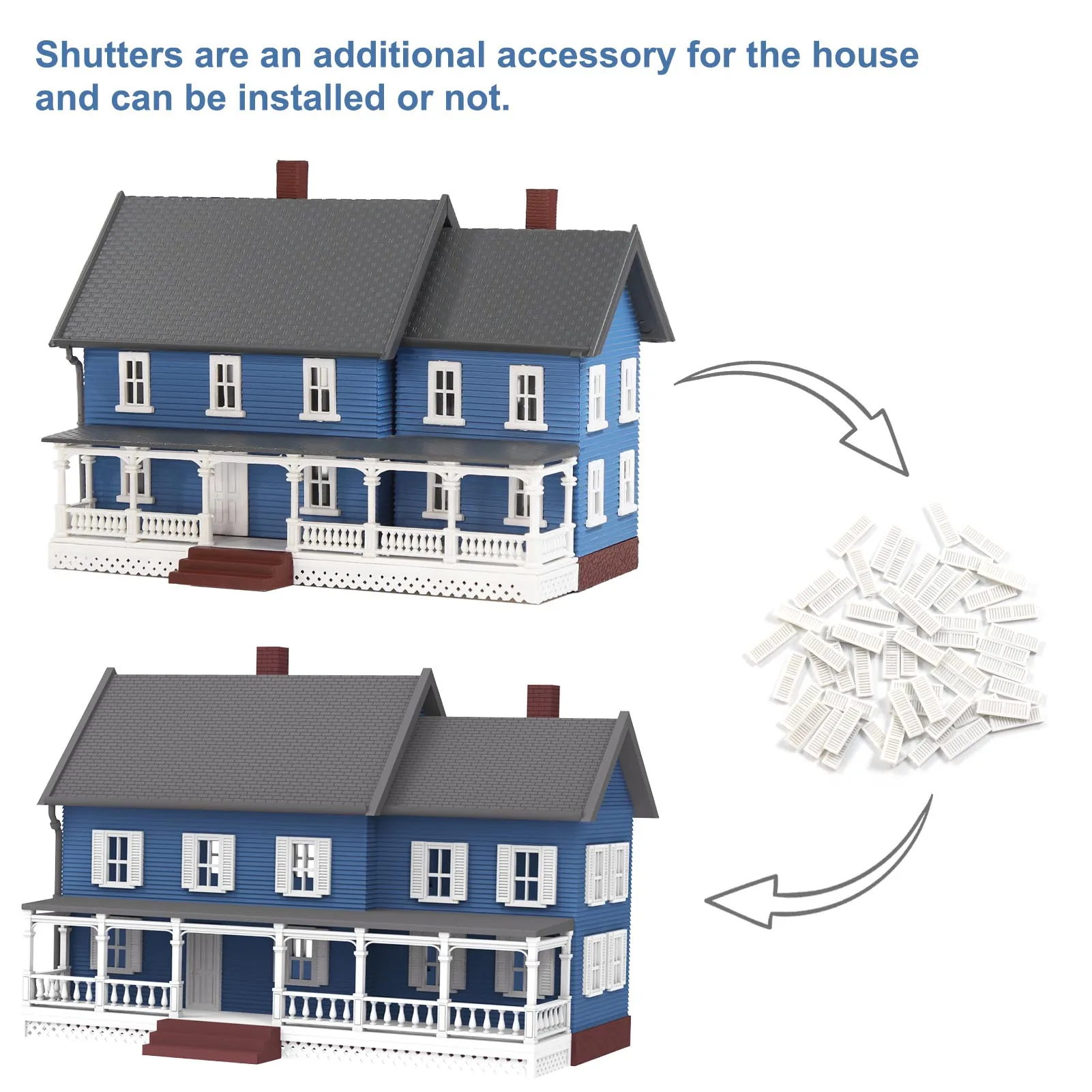 Miniature Blue House Model JZN5889P 3 Miniature Blue House Model JZN5889P - Image 3