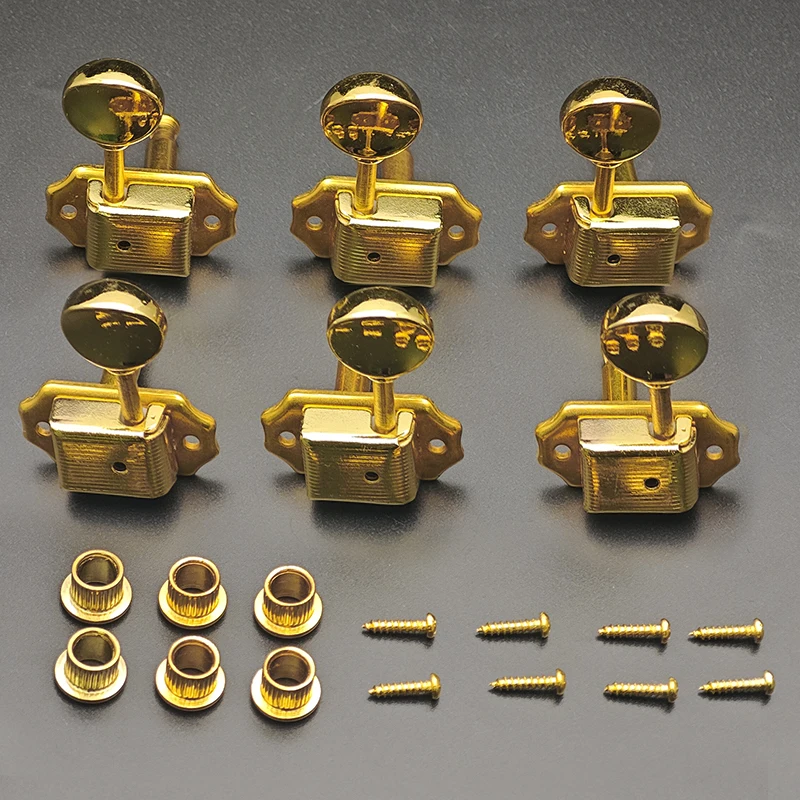 Vintage Guitar Tuning Peg Set - 6 Semi-Sealed Metal 2 Vintage Guitar Tuning Peg Set - 6 Semi-Sealed Metal - Image 2