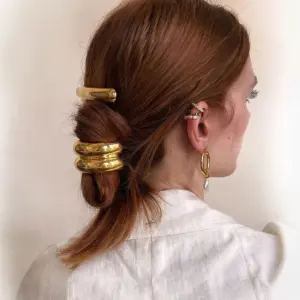 Gold Stainless Steel Hair Accessories Set 12 S8dd20873f04548558a2e5f37ff8c556fj