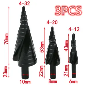 Cobalt Step Drill Bits Set - 3 Sizes