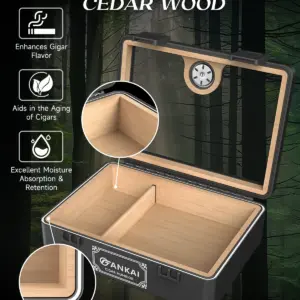 Black Glass-Top Cigar Humidor for 25 Cigars 10 S8dd8dd042c304f7eb031828a872b773an