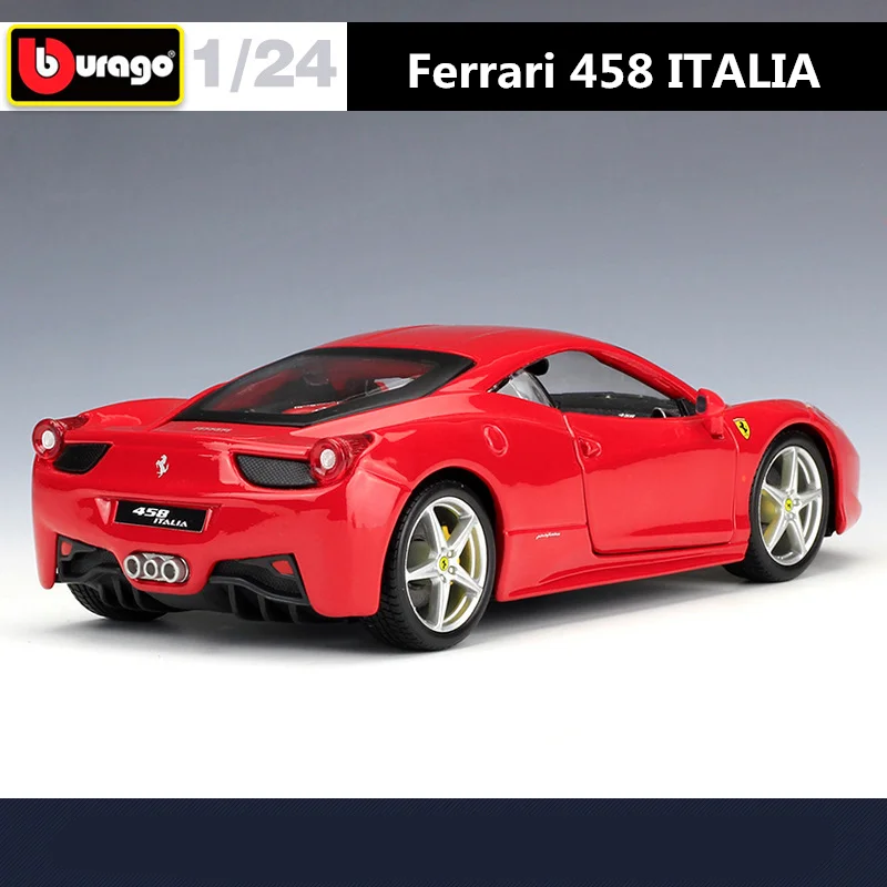 Red Ferrari 458 Italia 1:24 Diecast Model 5 Red Ferrari 458 Italia 1:24 Diecast Model - Image 5