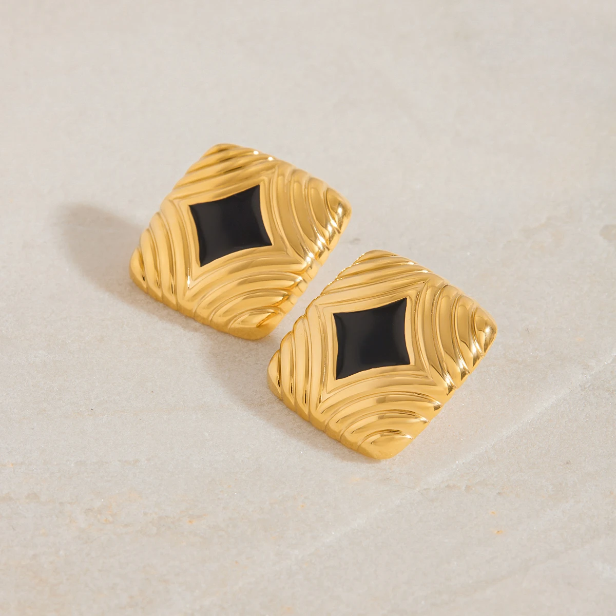 Elegant Gold-Tone Stainless Steel Earrings 6 Elegant Gold-Tone Stainless Steel Earrings - Image 6