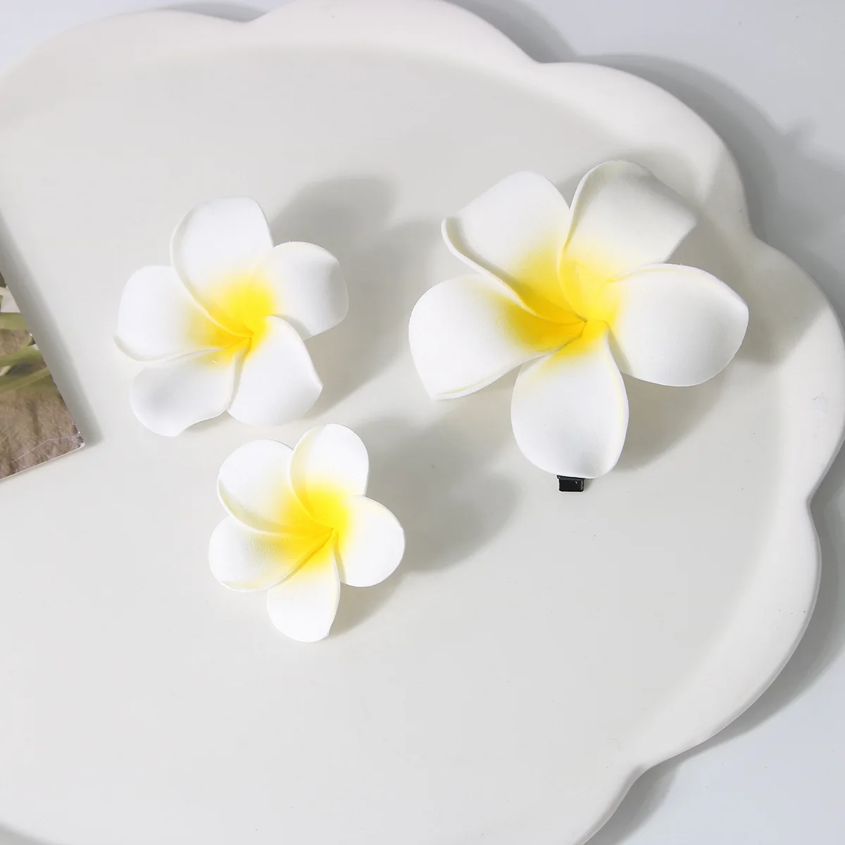 Hawaiian Plumeria Floral Hairpiece 3 Hawaiian Plumeria Floral Hairpiece - Image 3