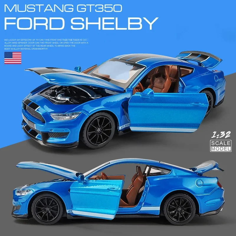 Vibrant Blue Ford Mustang Shelby GT350 Toy Model 6 Vibrant Blue Ford Mustang Shelby GT350 Toy Model - Image 6