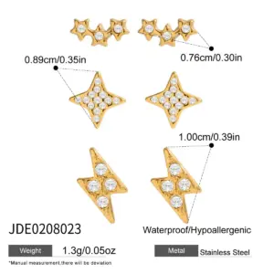 Gold-Tone Stainless Steel Earring Set for Women 13 S8e12e505e0f849a4aae31ed61b394652X