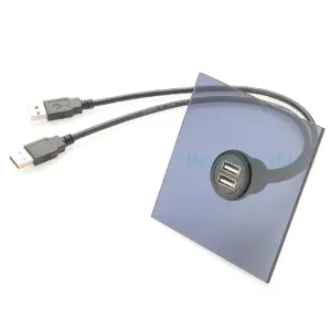 Dual USB 2.0 Extension Cable with Mounting Flange 9 S8e2d7e2c348a4a4fb0323c11bb7243dbN