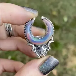 Vintage Moon Star Celestial Ring with Resin Inlay 7 S8e6648adc166431b990079c0bcbce3f3a