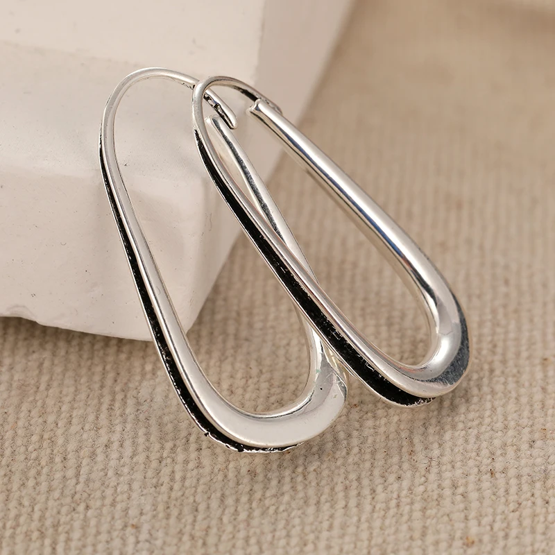 Silver Geometric Drop Earrings for Women 1 Silver Geometric Drop Earrings for Women