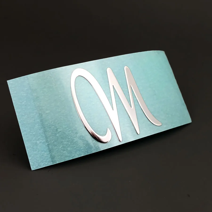 Silver Metal Guitar Peghead Decal with 3-Loop Logo 2 Silver Metal Guitar Peghead Decal with 3-Loop Logo - Image 2