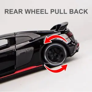 Audi R8 V10 Plus 1:24 Diecast Model Black 11 S8ecdb53a02a847b089fdc773fa0b888fE