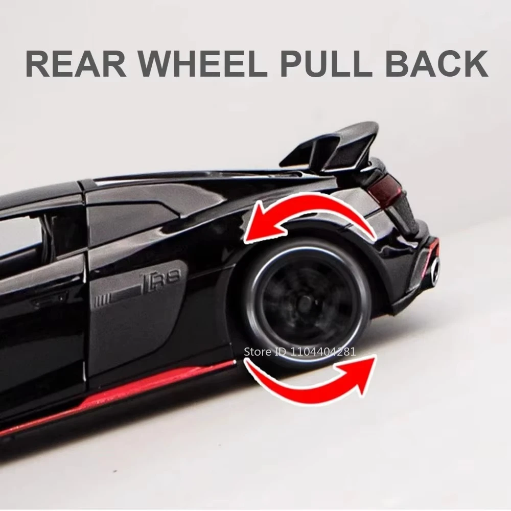 Audi R8 V10 Plus 1:24 Diecast Model Black 2 Audi R8 V10 Plus 1:24 Diecast Model Black - Image 2
