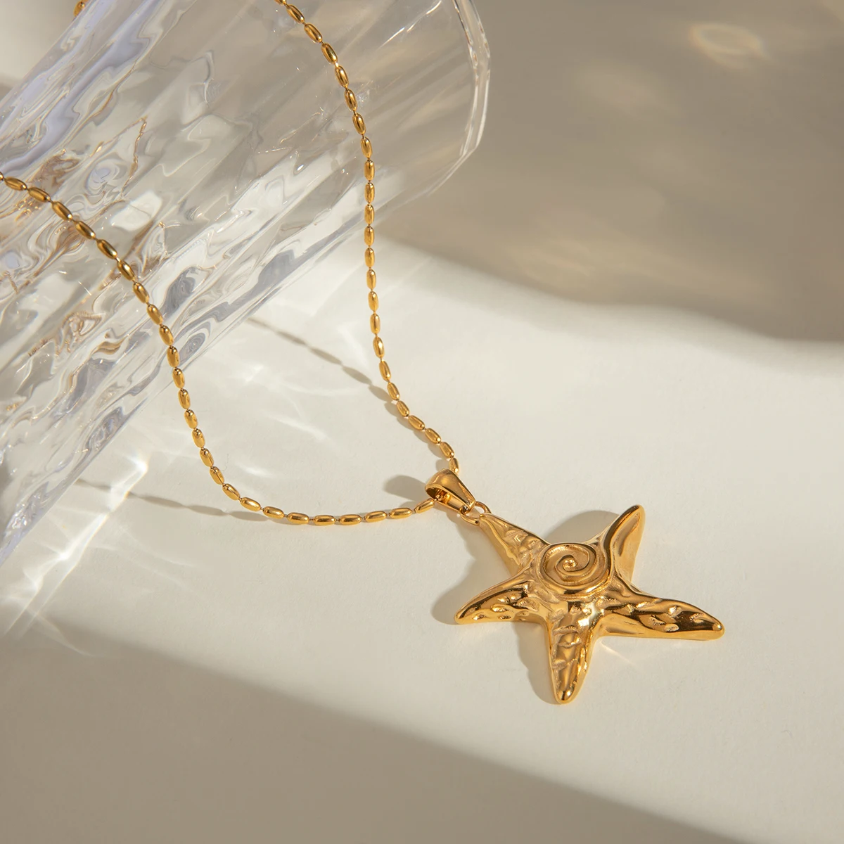 Gold-Toned Stainless Steel Starfish Necklace 5 Gold-Toned Stainless Steel Starfish Necklace - Image 5