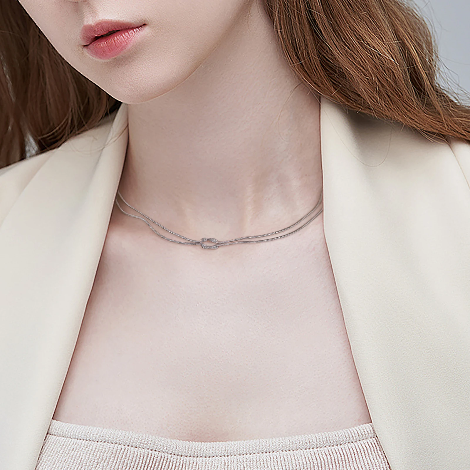 Stainless Steel Double Snake Necklace 3 Stainless Steel Double Snake Necklace - Image 3