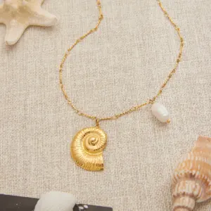 Elegant Stainless Steel Gold Conch Necklace for Women 11 S8ed435b1af5b408ca0603e6741d36d90v