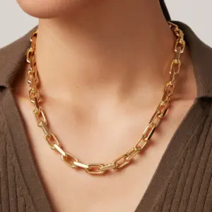 Stainless Steel Skeleton Necklace with Gold Finish 8 S8ee50c310ef649bb9cb041ea0c35ee34W