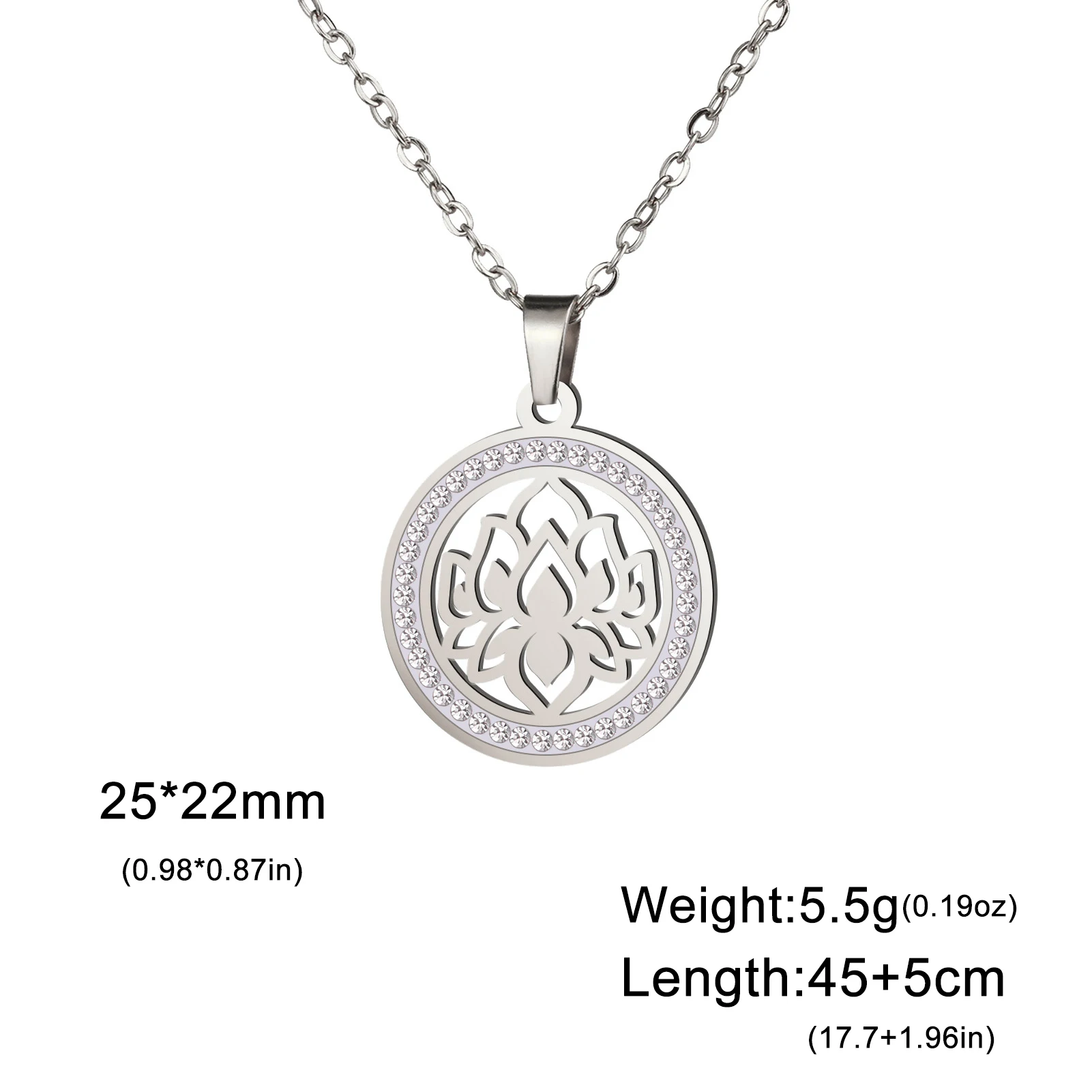 Stainless Steel Lotus Flower Necklace 7 Stainless Steel Lotus Flower Necklace - Image 7