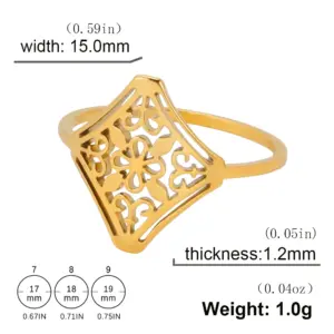 Vintage Filigree Flower Ring in Steel or Gold 14 S8eea35255da34c93b702ab23d6d6fc8e0