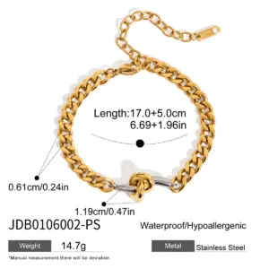 Stainless Steel Double Color Knot Bracelet 15 S8ef331420916451ba1df3127e63a29234 2