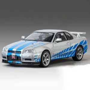 Vibrant Blue Nissan GTR R34 Skyline Model 17 S8efaa93376234119964079ab6c014af24